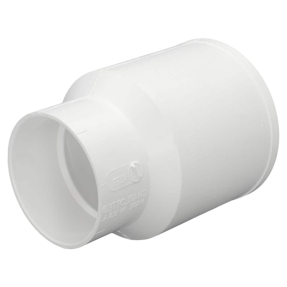 Charlotte Pipe 4 in. x 3 in. PVC Sch. 30 Thin-Wall H x H Adapter Fitting, White -  PVC011170600