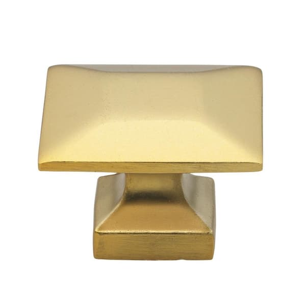 GlideRite 1.375 in. Brass Gold Square Cabinet Knobs (10-Pack)