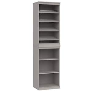 Modular Storage 21.38 in. W Smoky Taupe Reach-In Tower Wall Mount 7-Shelf Wood Closet System