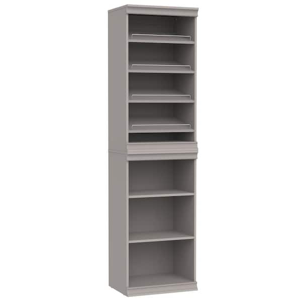 ClosetMaid Modular Storage 21.38 in. W Smoky Taupe Reach-In Tower Wall Mount 7-Shelf Wood Closet System