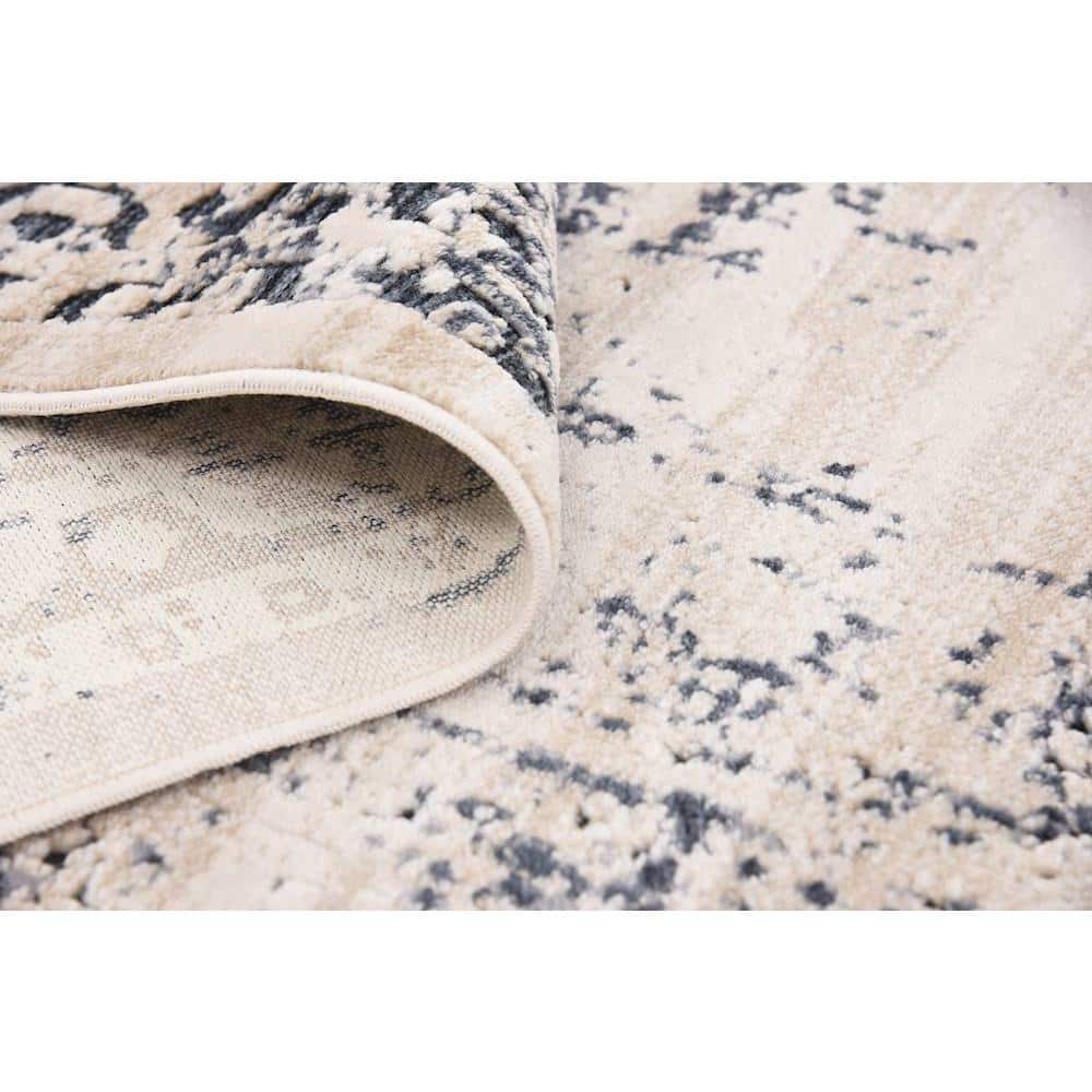 Reversible Easy-Care Blue Spot 9' x 12' Area Rug