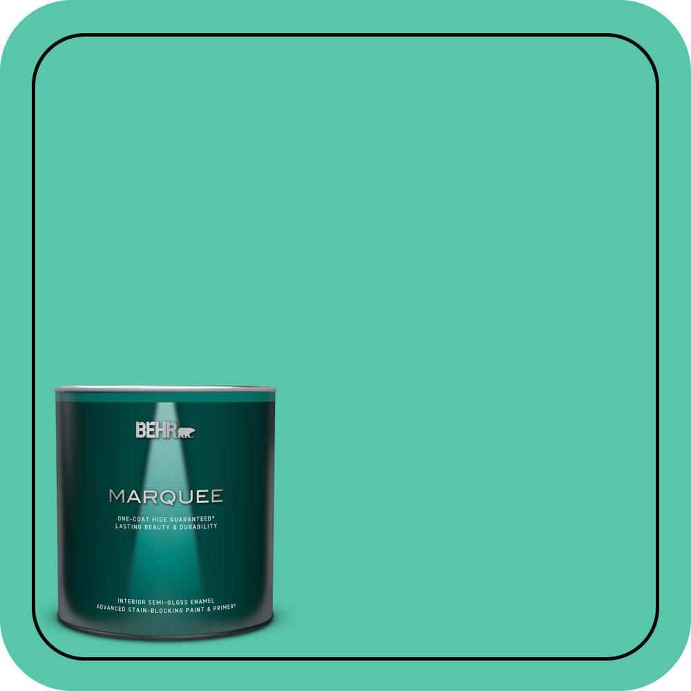 1 qt. #480B-4 Shoreline Green Semi-Gloss Enamel Interior Paint & Primer product image for price tracking