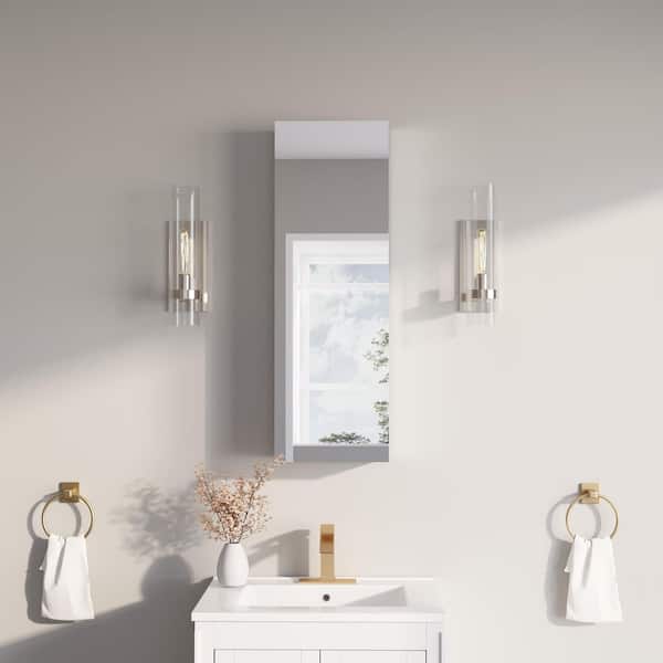 12 in. W x 36 in. H Rectangular Recess/Surface Mount Medicine Cabinet with Mirror, Soft Close Door, Left/Right Open