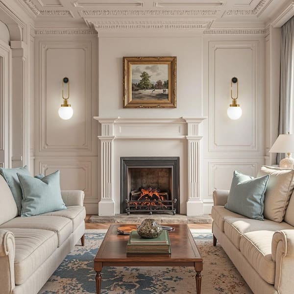 6 in. 1-Light 2-Pack Gold Wireless Dimmable Wall Sconce, Farmhouse Wall Lights for Bedroom or Bedside Reading