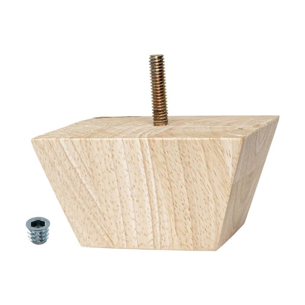 American Pro Decor 2 in. x 3-7/8 in. Unfinished Solid Hardwood Square Bun Foot