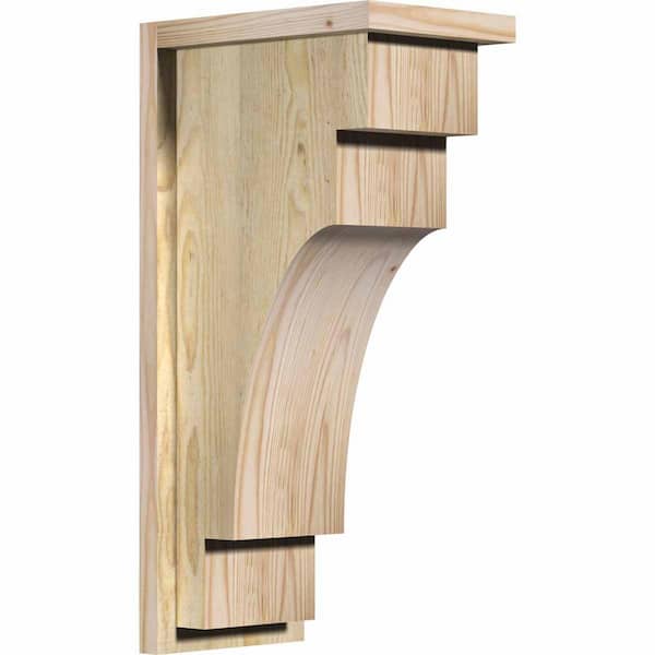 Ekena Millwork 8 in. x 12 in. x 24 in. Mediterranean Rough Sawn Douglas Fir Corbel with Backplate