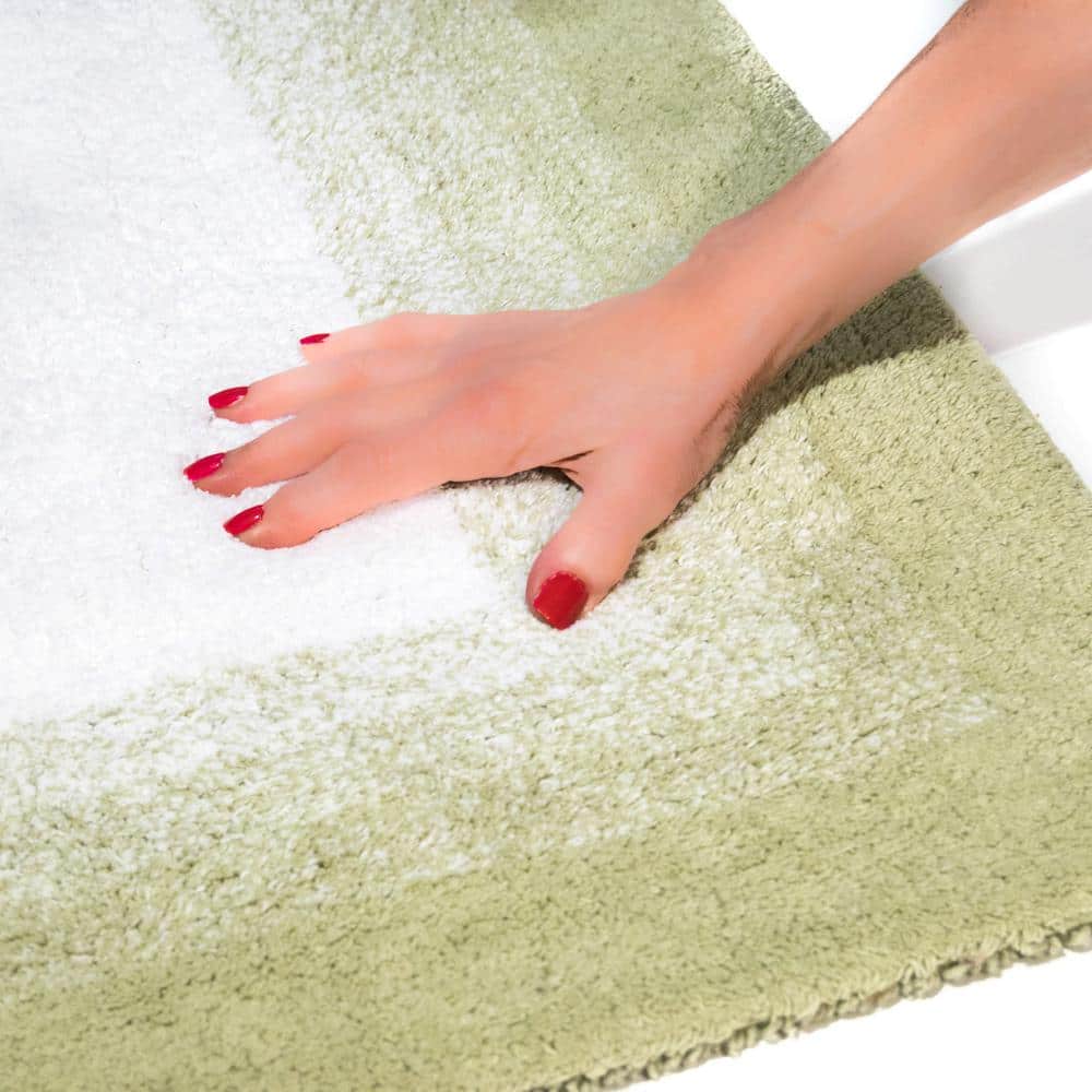 Whitney Ombre Reversible Green Cotton Bath Rug Set