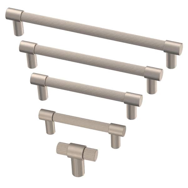 Fluted 3 in. (76 mm) Modern Satin Nickel Cabinet Drawer Bar Pull