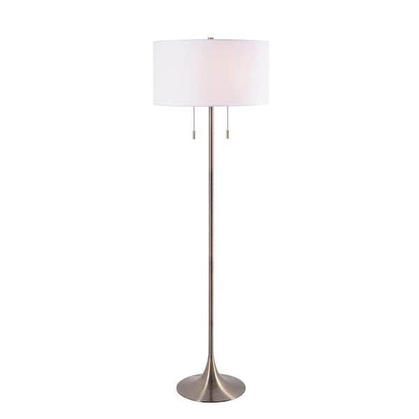 Kenroy Home Stowe 61 In Antique Brass Floor Lamp 21405ab The Home Depot