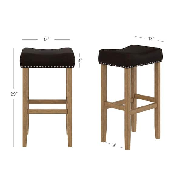 Leather backless bar stools best sale with nailheads