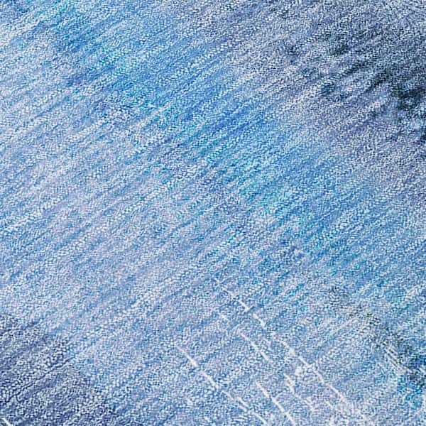 Blue 10 ft. x 14 ft. Woven Border Polyester Rectangle Indoor/Outdoor Area Rug