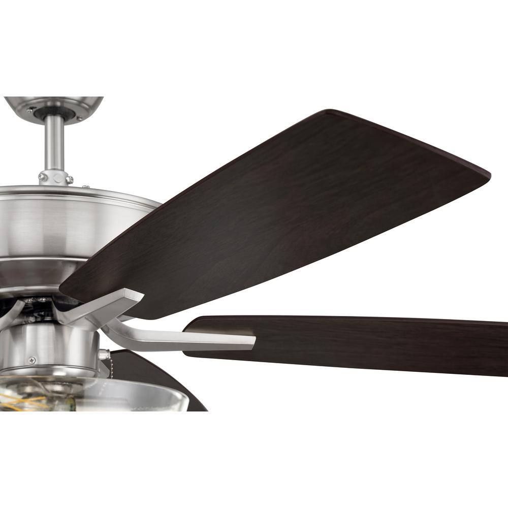 Brushed Nickel 52" Ceiling Fan with Clear Glass Light Kit