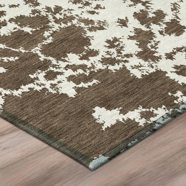Chantille Machine Washable Indoor/Outdoor Abstract ACN2919 Chocolate 2 ft. x 7 ft. Runner Rug