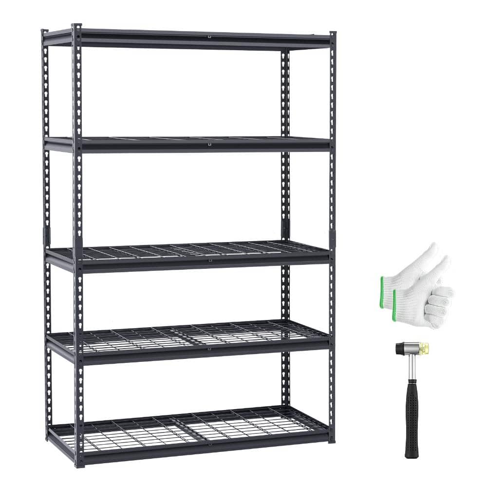 5-Shelf Steel Heavy Duty Freestanding Adjustable Garage Storage Shelving Unit in Black (48 in. W x 72 in. H x 20 in. D) price history on PriceWatchPro