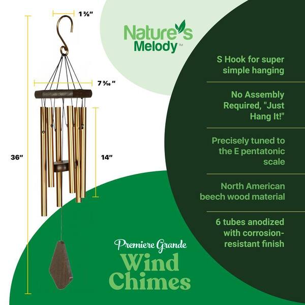 Nature's Melody Premiere Grande Tunes Wind Chimes 36 in. Outdoor