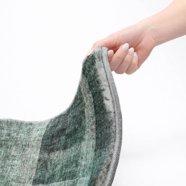 Dream Shag Premium Machine Washable Abstract ADS568 Teal 5 ft. x 7 ft. 6 in. Area Rug