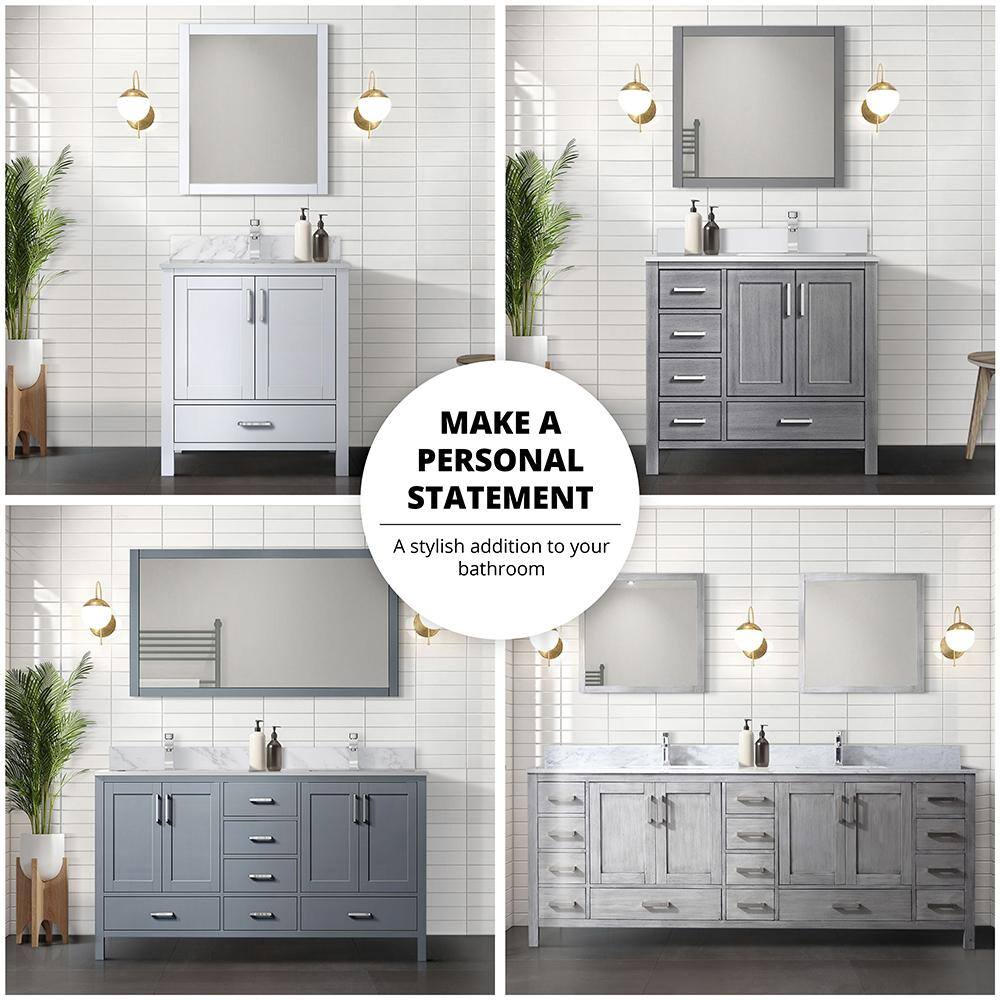 Jacques 30" Dark Grey Single Vanity with White Carrara Marble Top