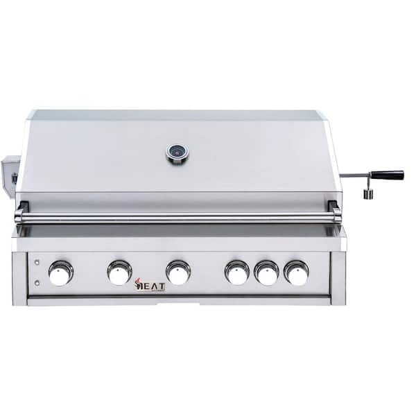 Tegnsætning rapport klint Cambridge 40 in. 5-Burner Built-In Natural Gas Grill in Stainless Steel  with 1 Infrared Burner HTGR40-5-NG - The Home Depot