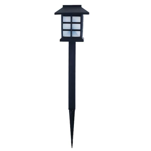Pure Garden Black Outdoor Lantern Solar Landscaping Light (Set of 6)