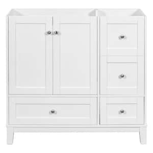 36 in. W x 18 in. D x 33 in. H Freestanding Bath Vanity Cabinet without Top in White