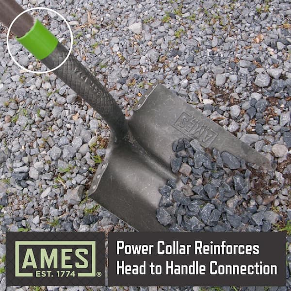 Ames Kodiak Round Point Open Back Shovel Serrated Blade With 47in