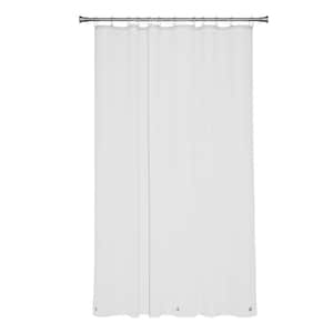 72 in. W x 70 in. L Solid PEVA Shower Curtain Liner, Medium Weight, in Frost White