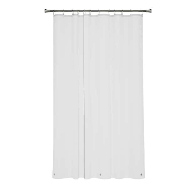 Zenna Home 72 in. W x 70 in. L Solid PEVA Shower Curtain Liner, Medium Weight, in Frost White