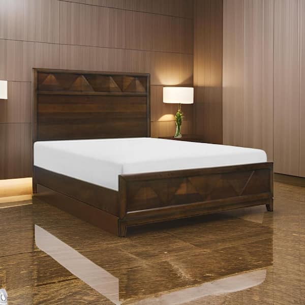 Benjara Nibo Brown Wood Frame Queen Size Platform Bed