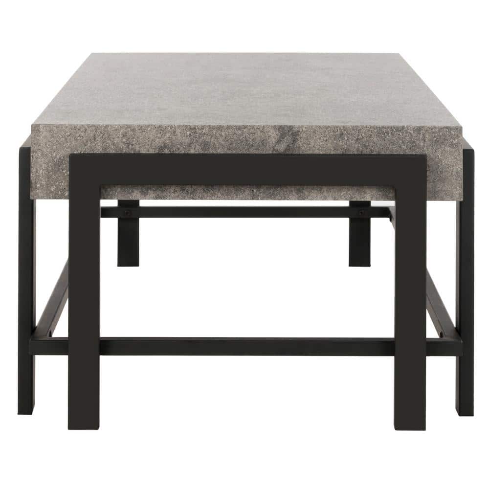 Oliver 43'' Dark Grey and Black Rectangular Wood Coffee Table