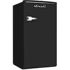 3.1 cu. ft. Retro Mini Fridge in Black with Freezer