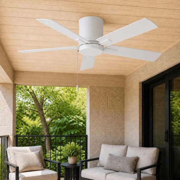 Hampton Bay Grantway 48 in. Indoor/Covered Outdoor Matte White Low