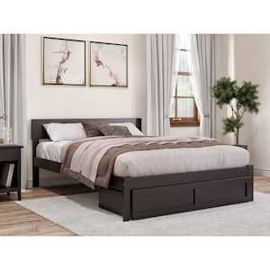Boston Espresso Queen Solid Wood Solid Wood Storage Platform Bed with Foot Drawer