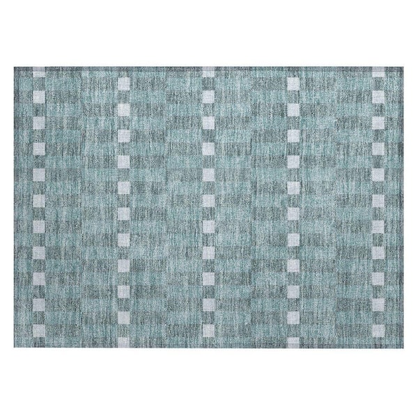 Chantille Machine Washable Indoor/Outdoor Abstract ACN2547 Teal 2 ft. x 3 ft. Accent Rug