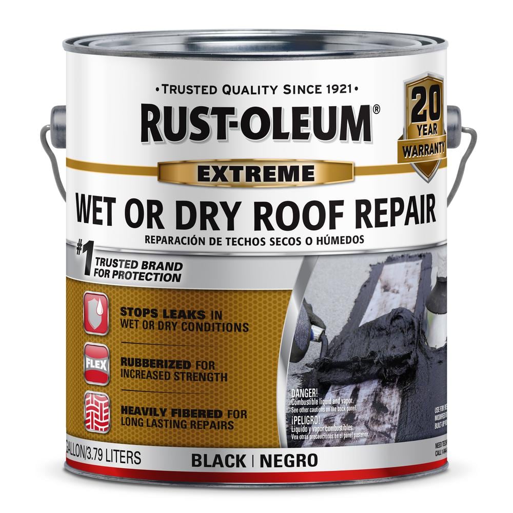 Rust Oleum Gal Wet Or Dry Extreme Roof Repair Sealant The Home Depot