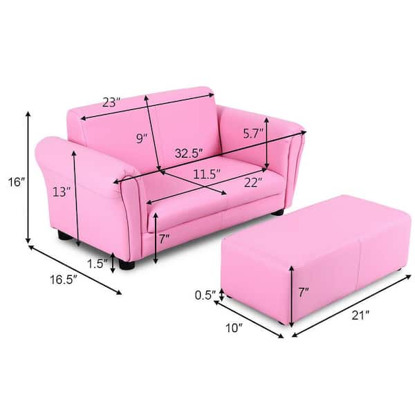 Costway Pink Faux Leather Upholstery Kids Arm Chair Kids Costway Pink Faux Leather Upholstery Kids Arm Chair Kids
