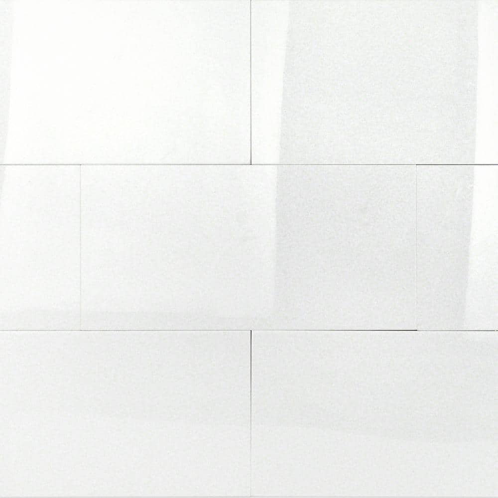 Lucid White 6" x 12" Polished Marble Nanoglass Subway Tile