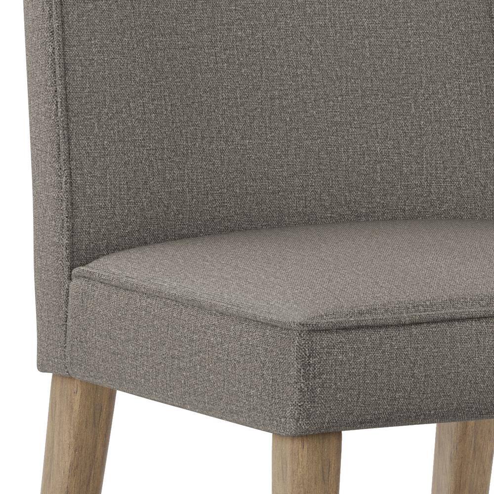Elegant Taupe Rubberwood Upholstered High-Back Side Chair