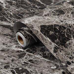 Marble Contact Paper Peel and Stick Wallpaper Waterproof Brown WallPaper for Countertop (2-Roll, 15.7 in. x 393.7 in. )