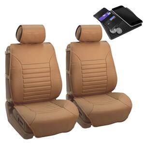 PU Leather 47 in. x 23 in. x 1 in. Multi-Functional Quilted Front Seat Cushions