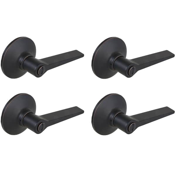 Defiant Freedom Aged Bronze Bed/Bath Door Lever (4-Pack)