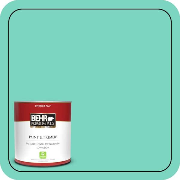 BEHR PREMIUM PLUS 1 qt. #P430-3 Green Parakeet Flat Low Odor Interior Paint & Primer