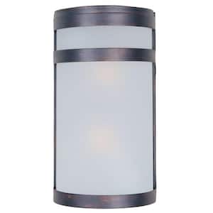 Arc 2-Light Oil-Rubbed Bronze Outdoor Wall Lantern Sconce