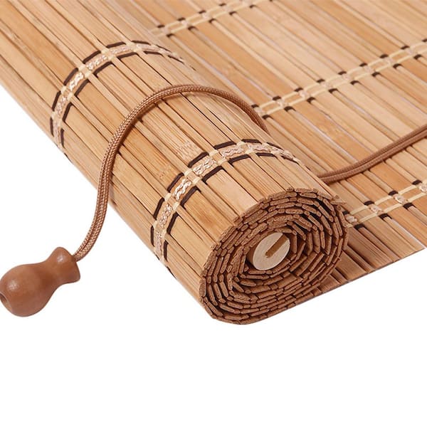 36 in. L x 24 in. W Bamboo Blinds for Indoor and Outdoor, Block 70% of Sunlight, Easy to Install, Brown