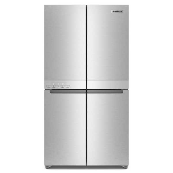 KitchenAid KRQC506MPS- 19.4 cu. ft. 36 in. W Counter-Depth 4-Door Refrigerator with PrintShield Finish
