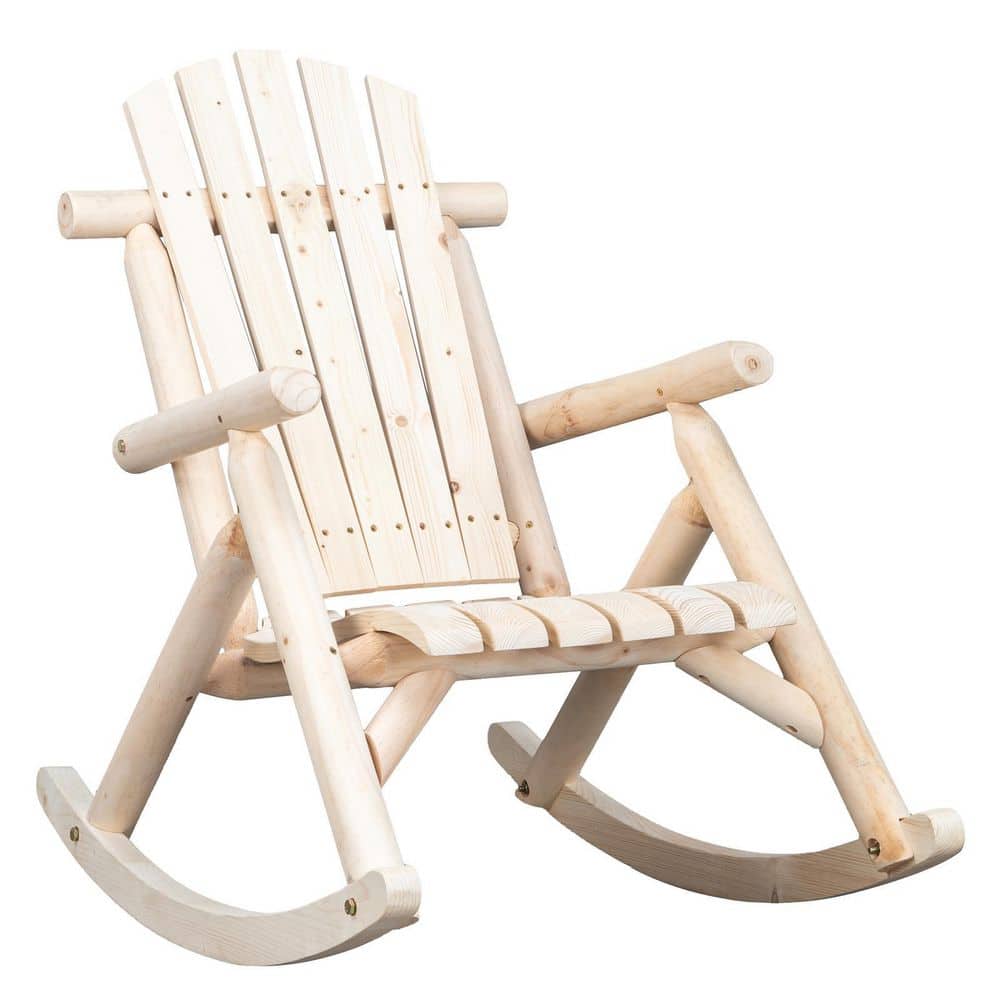 小物 Rockin'Chair Karl home Natural Wood Outdoor Rocking Chair 399332673595