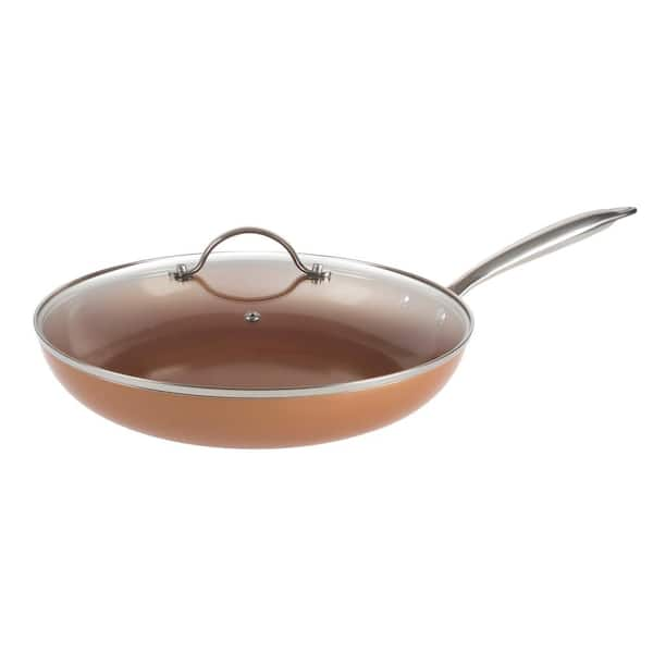 Copper Chef 12 Inch Diamond Fry Pan, Square Frying Pan With Lid