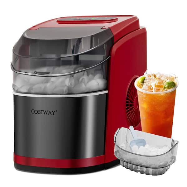 Costway 26.5lbs./Day Countertop Portable Ice Maker Self-Cleaning Machine  w/Flip lid White F1W-10NH80U1-IT - The Home Depot