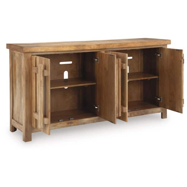 Dresor Brown 36.25 in. Accent Cabinet with 2-Shelves
