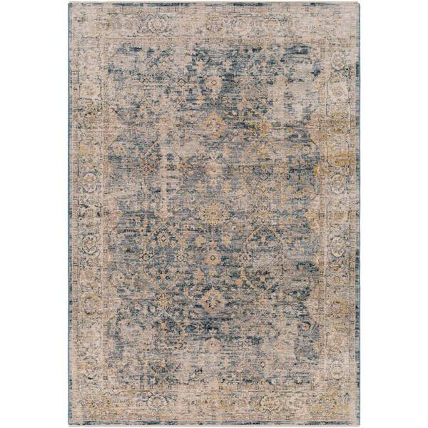Livabliss Obasi Navy Damask 10 ft. x 14 ft. Indoor Area Rug