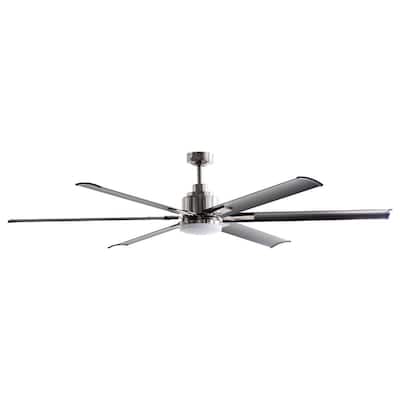 72 in. Integrated LED Brushed Chrome Ceiling Fan with Light and Remote Control